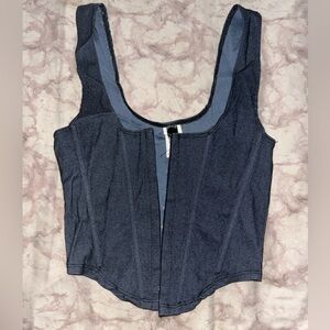 Dark denim corset